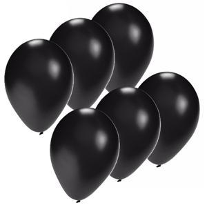 Bellatio Decorations latex ballonnen - 50x stuks - zwart 27 cm - helium of lucht - verjaardag