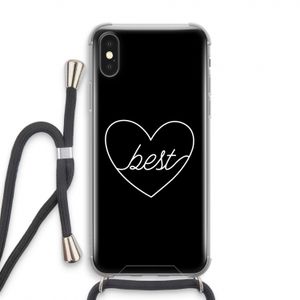 Best heart black: iPhone XS Transparant Hoesje met koord