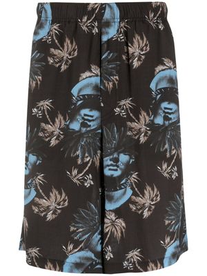 Undercover bermuda à imprimé graphique - Noir
