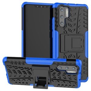 Huawei P30 Pro Anti-Slip Hybride Hoesje met Standaard - Blauw / Zwart