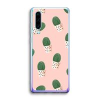 Cactusprint roze: Huawei P30 Transparant Hoesje