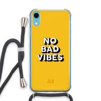 No Bad Vibes: iPhone XR Transparant Hoesje met koord