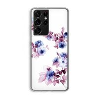 Waterverf bloemen: Samsung Galaxy S21 Ultra Transparant Hoesje