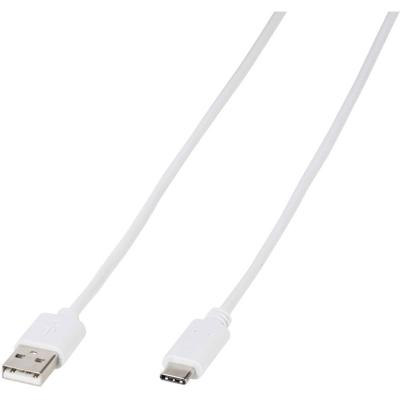 Vivanco USB-kabel USB 2.0 USB-A stekker, USB-C stekker 1.00 m Wit Universeel 39452