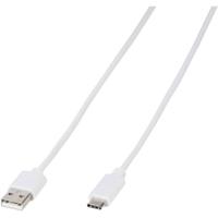 Vivanco USB-kabel USB 2.0 USB-A stekker, USB-C stekker 1.00 m Wit Universeel 39452