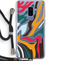 Colored Zebra: Samsung Galaxy S9 Plus Transparant Hoesje met koord