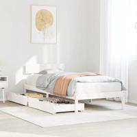 Bedframe zonder matras massief grenenhout wit 90x200 cm