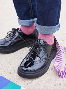 Lakschoenen met kartelzool kinderen zwart