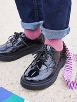 Lakschoenen met kartelzool kinderen zwart