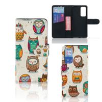 Huawei P40 | Telefoonhoesje | Met pasjeshouder | Vrolijke Uilen