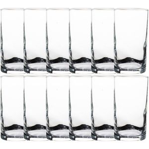 12x Stuks transparante drinkglazen 210 ml van glas - Drinkglazen