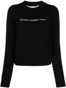 Palm Angels pull Sunsets à broderies - Noir