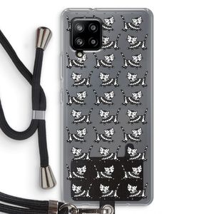 Zwarte poes: Samsung Galaxy A42 5G Transparant Hoesje met koord