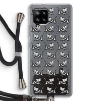 Zwarte poes: Samsung Galaxy A42 5G Transparant Hoesje met koord