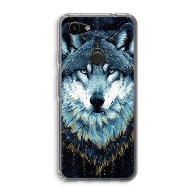Darkness Wolf: Google Pixel 3a Transparant Hoesje