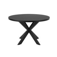 Giga Meubel - Eettafel Zwart Rond 120cm - Eiken Fineer - thumbnail