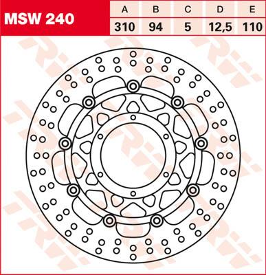 TRW Remschijf, remschijven voor de moto, MSW240