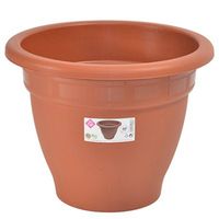 Terra cotta kleur ronde plantenpot/bloempot kunststof diameter 30 cm - Plantenpotten - thumbnail