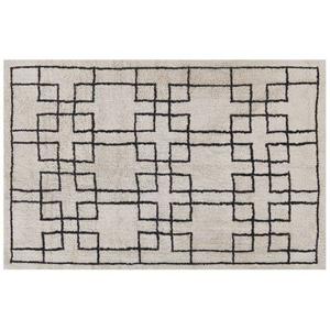 Beliani-TURHAL-Laagpolig vloerkleed-Beige-160 x 230 cm-Katoen