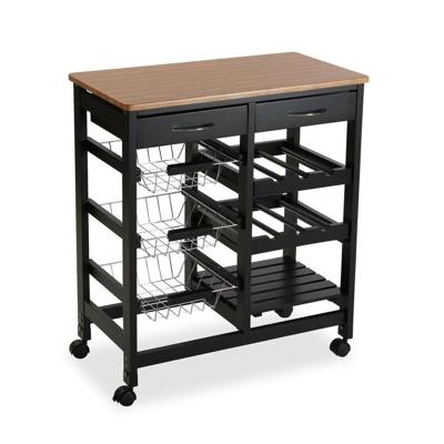 Groentetrolley Versa BK Hout MDF (37 x 76 x 66 cm)