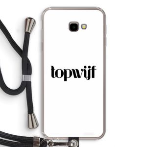 Topwijf Wit: Samsung Galaxy J4 Plus Transparant Hoesje met koord