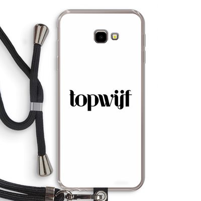 Topwijf Wit: Samsung Galaxy J4 Plus Transparant Hoesje met koord