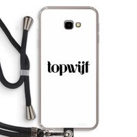 Topwijf Wit: Samsung Galaxy J4 Plus Transparant Hoesje met koord