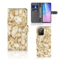 Samsung S10 Lite Bookcase Marmer Goud - thumbnail