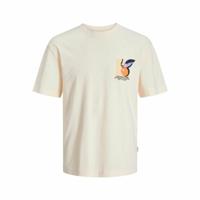 T-Shirt met Korte Mouwen voor kinderen Jack & Jones tampa Back Beige - Maat: 11-12 Jaar