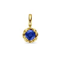 14k Geelgouden Hanger met Saffier - Tijdloze Eleganties en Luxe 14k Geelgouden Hanger met Saffier - Tijdloze Eleganties en Luxe