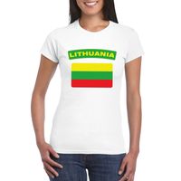 T-shirt met Litouwse vlag wit dames - thumbnail