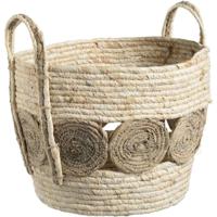 Leen Bakker - Mand Rondo - Naturel - 33xØ36 Cm - Natuurlijk Materiaal - Beige