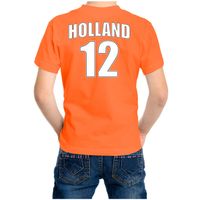 Oranje t-shirt met rugnummer 12 - Holland / Nederland fan shirt voor kinderen