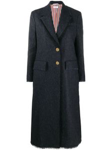 Thom Browne manteau droit à boutonnière - Bleu