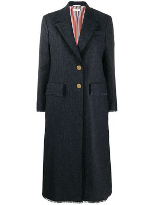 Thom Browne manteau droit à boutonnière - Bleu