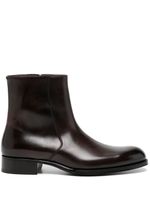 TOM FORD bottines en cuir à fermeture zippée - Marron