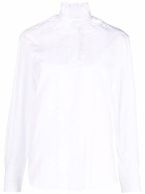 Rabanne chemise à volants - Blanc