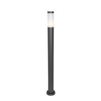 QAZQA Moderne buitenlamp paal donkergrijs met opaal 110 cm IP44 - Rox - thumbnail