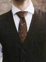 Flower Finesse Stropdas | Bruin | Elegante Stropdas Voor Mannen | Peaky Blinders