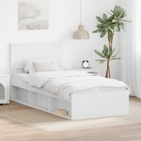 Bedframe met hoofdeinde Wit 90 x 200 cm Bewerkt hout