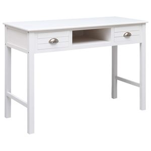 Bureau 108x45x76 cm massief paulowniahout wit