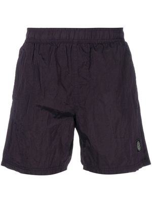 Stone Island short de sport à patch logo - Bleu