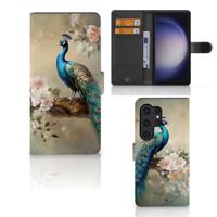 Telefoonhoesje | Met pasjeshouder | voor Samsung Galaxy S24 Ultra Vintage Pauwen