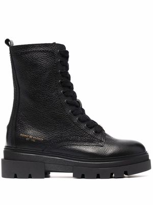 Tommy Hilfiger bottines lacées à semelle crantée - Noir