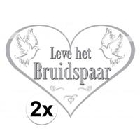 Folat Deurbord bruidspaar - 2x - 47 x 33 cm - karton - huwelijk feest versiering Folat Deurbord bruidspaar - 2x - 47 x 33 cm - karton - huwelijk feest versiering