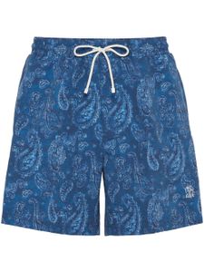 Brunello Cucinelli short de bain à imprimé cachemire - Bleu