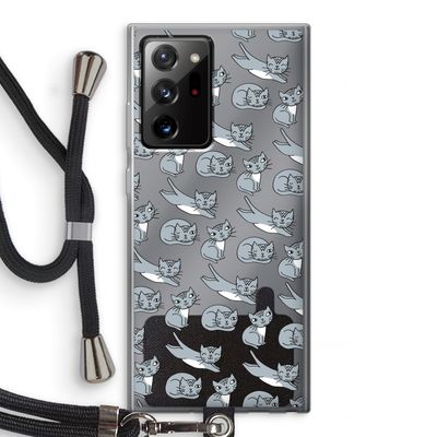 Poezen: Samsung Galaxy Note 20 Ultra / Note 20 Ultra 5G Transparant Hoesje met koord