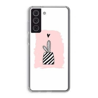 Zwart-wit cactus: Samsung Galaxy S21 FE Transparant Hoesje