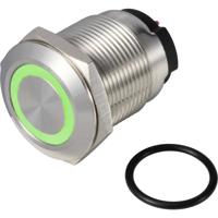 TRU COMPONENTS ONPOW6319F-10ZE/Q/G/12V/S Druktoets 36 V DC/AC 2 A 1x uit/(aan) IP65 Continu Groen 1 stuk(s)