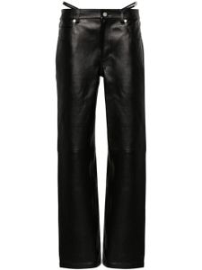 Alexander Wang pantalon en cuir à taille basse - Noir